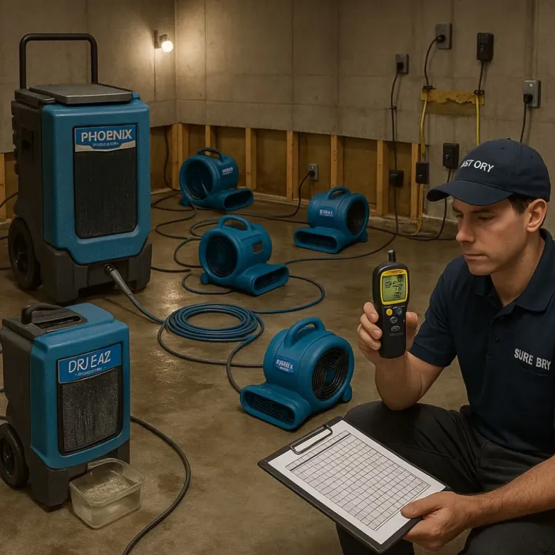Structural Drying and Dehumidification process in Kinsey, AL